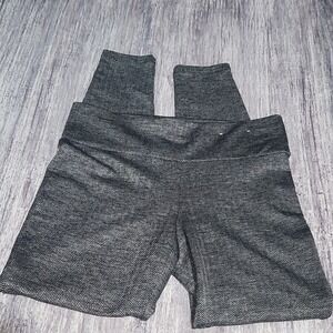Stylus Medium‎ Gray Herringbone Print High Waist Stretch Athletic Leggings